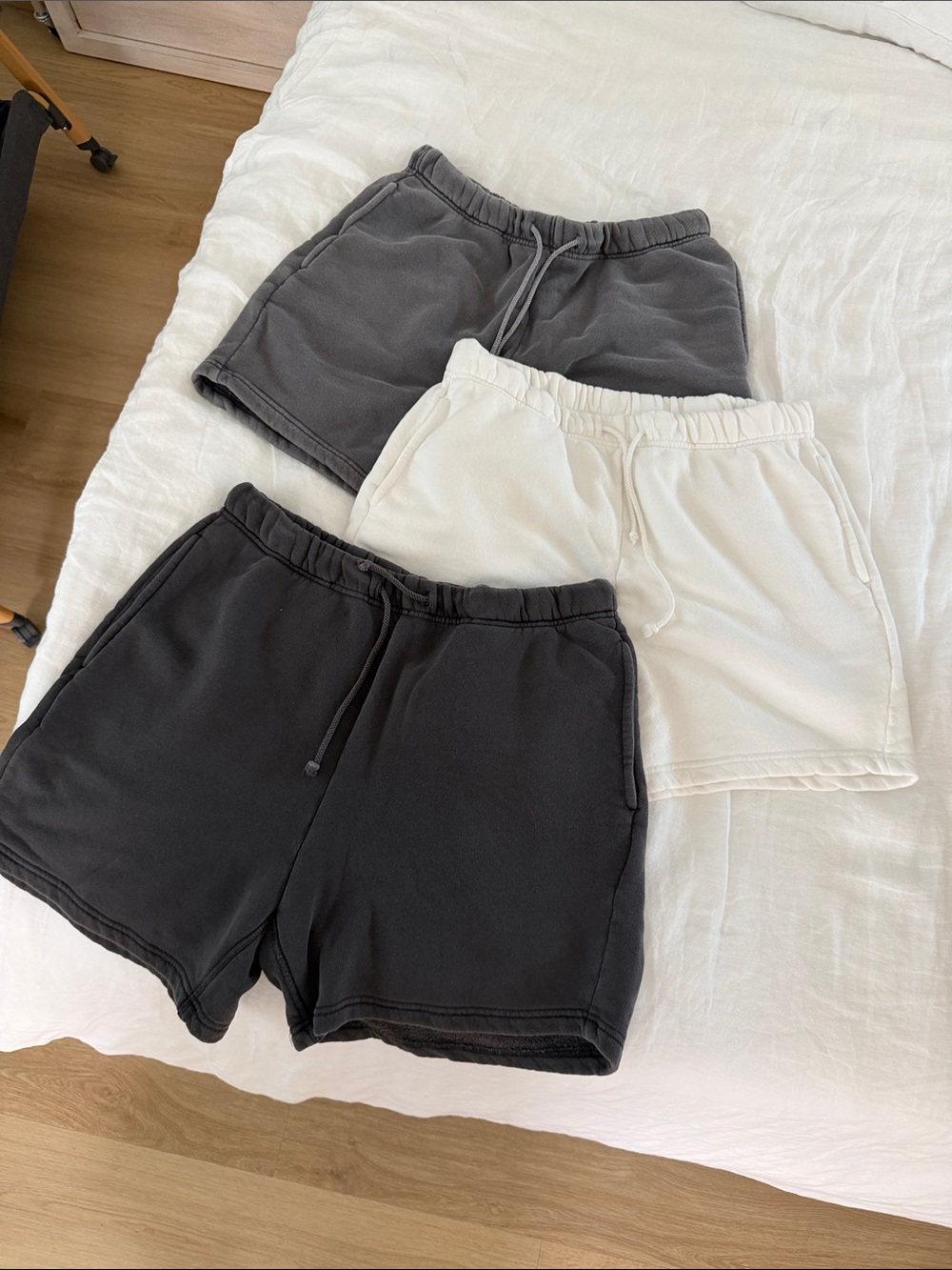 Elwood Athletic Drawstring Shorts — Black, Charcoal & White